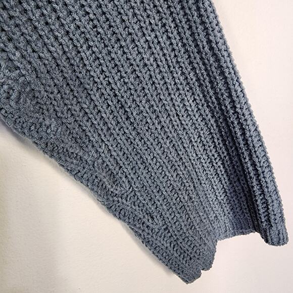 J Jill Sweater Women's Chenille XL Pullover Funnel Mock Neck Tunic Blue Plush - Picture 7 of 11